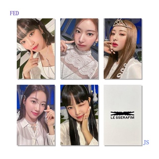 Fed โปสการ์ด อัลบั้มรูปภาพ ลาย Kpop Idol LE SSERAFIM FEARLESS เหมาะกับของขวัญ สําหรับสะสม 5 ชิ้น ต่อชุด