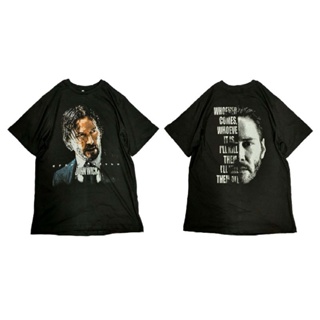 ใหม่ 2023 สีทึบธรรมดาผู้ชายหัวเสื้อยืด เสื้อยืด JOHN WICK T-shirt [S-5XL]