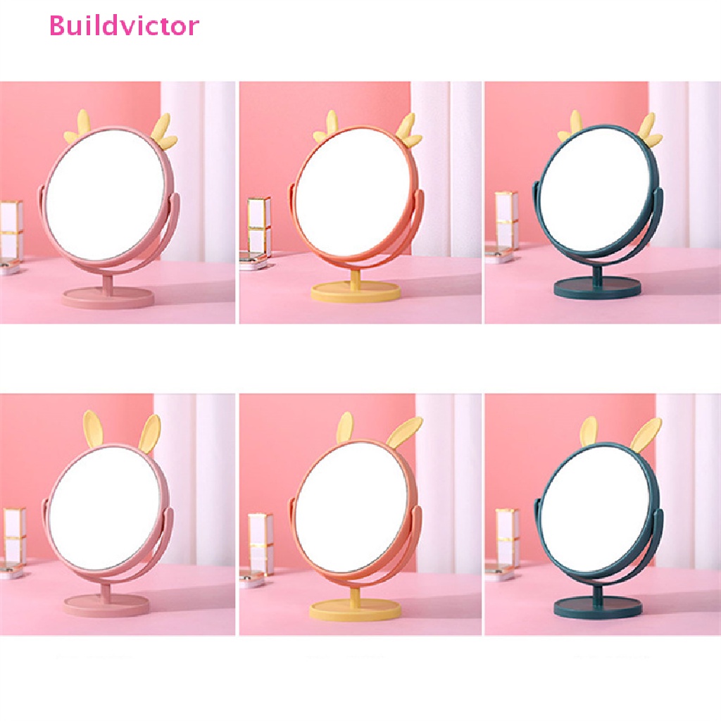 buildvictor-กระจกโต๊ะเครื่องแป้ง-ทรงกลม-รูปหูน่ารัก-หมุนได้-360-องศา-สําหรับห้องนอน-th