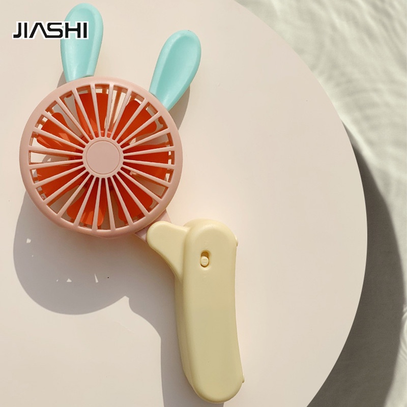 jiashi-ชาร์จ-usb-พัดลมกระต่ายขนาดเล็กน่ารัก-พัดลมมือถือแบบพกพา-พัดลมตั้งโต๊ะขนาดเล็กพับได้