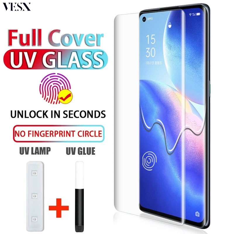 ฟิล์มกระจก UV สำหรับ OPPO Reno 10 8T 6 5 4 Find X7 Ultra X6 X5 X3 X2 ...
