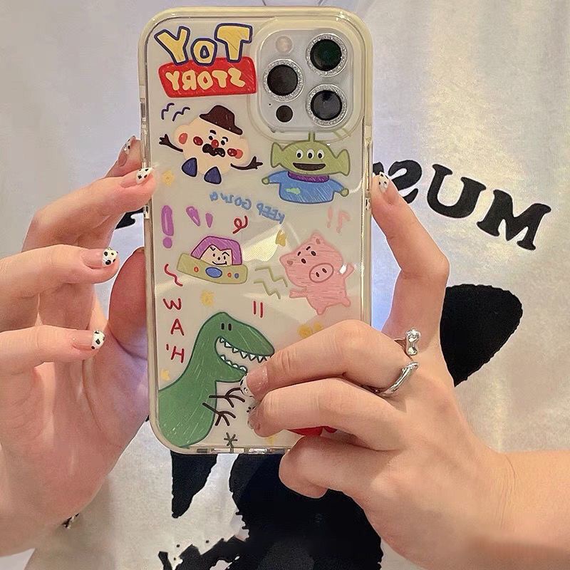 new-graffiti-cartoon-phone-case-for-iphone-14promax-mobile-phone-shell-for-iphone-iphone13-soft-xr-female-12-11-8plus-korean-style