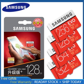 .การ์ดหน่วยความจํา Samsung Evo Plus 32GB 64GB 128GB 256GB 512GB Micro SDXC C10 U3 Micro SDcard ความเร็วในการอ่าน 95MB/s