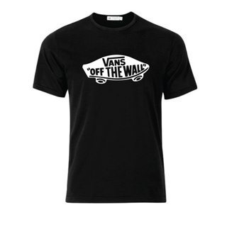 เสื้อยืด ผ้าฝ้าย พิมพ์ลาย VANS OF THE WALL Baju Hitam Putih Bossku สําหรับผู้ชาย