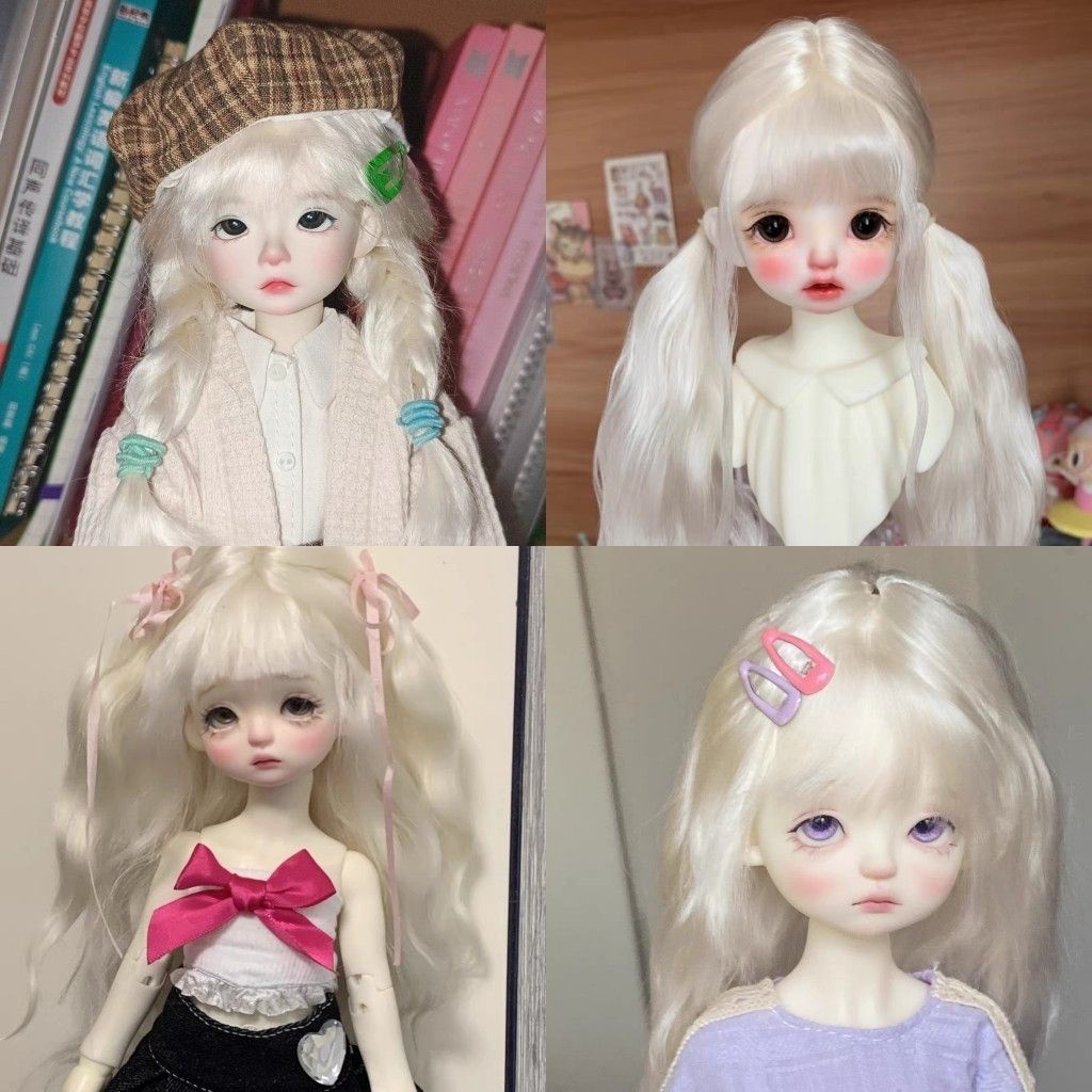 นําเข้า-วิกผมตุ๊กตา-bjd-blythe-ob11-ขนสัตว์-ของแท้