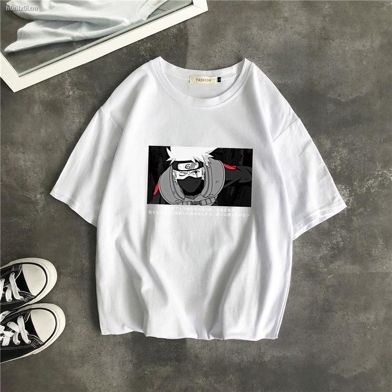 anime-t-shirt-ฤดูร้อนรูปแบบใหม่การ์ตูนญี่ปุ่นแขนสั้นชายเสื้อยืดนารูโตะคาคาชิชายเกาหลีครึ่งแขนนักเรียนบริการระดับ