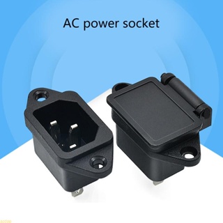 Aotoo ซ็อกเก็ตพาวเวอร์ AC 250V 10A IEC320 C14 3 Pin ตัวผู้