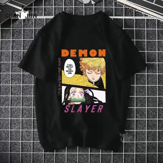 Mens Tshirt Demon Slayer Kimetsu No Yaiba Print Cool Black Short Sleeve T Shirt Men Hip Hop T-Shirts Streetwear To_03