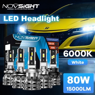NOVSIGHT N38 ไฟหน้ารถ H4 H11 9005 9006 15000LM 80W 6500K LED หลอดไฟหน้ารถ