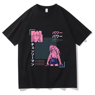 【สินค้าเฉพาะจุด】 อนิเมะญี่ปุ่น Ayanami Rei เสื้อยืดมังงะ Chainsaw Man พิมพ์เสื้อยืดแฟชั่นลำลอง Unisex