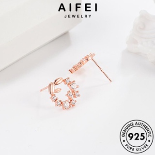 AIFEI JEWELRY เงิน ดอกไม้แฟชั่น ไดมอนด์ เครื่องประดับ โกลด์ แท้ ต้นฉบับ มอยส์ซาไนท์ ห่วง แฟชั่น หนีบ เครื่องประดับ ต่างหู 925 เกาหลี Silver ตุ้มหู ผู้หญิง E117