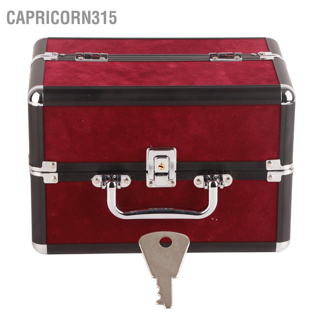 capricorn315-กล่องใส่เครื่องสำอางกล่องใส่เครื่องสำอาง-25x17x17-ซม-ที่เก็บของความจุขนาดใหญ่สำหรับร้านเสริมสวยที่บ้าน