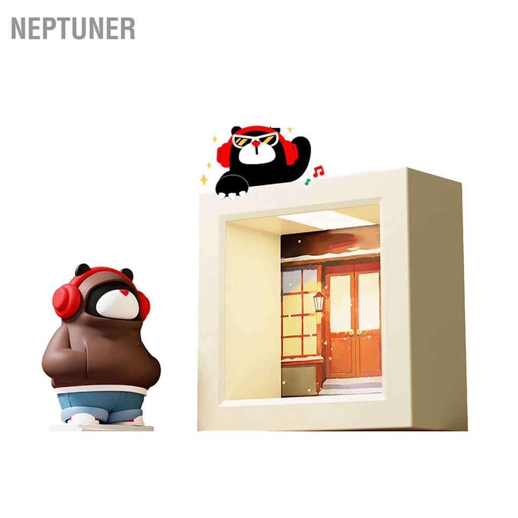 neptuner-กรอบรูปการ์ตูนหมีโคมไฟกลางคืนแม่เหล็กกรอบรูปการ์ตูนปรับได้ไฟกลางคืน