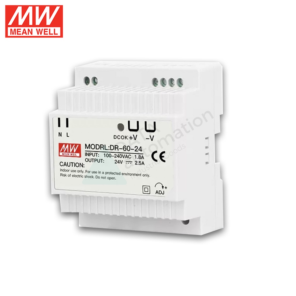 meanwell-สวิทชิ่งเพาเวอร์ซัพพลาย-24v-dr-60-24-60w-2-5a-input-220vac