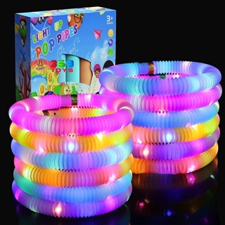 New Pop Light Tubes Sensory Fidget Toy Flash Light Autistic Children Stress Relief Toys DIY Tool Educational Toys