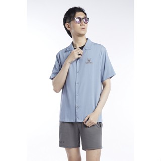 ESP เสื้อเชิ้ตลายเฟรนช์ชี่ ผู้ชาย สีฟ้า | Frenchie Shirt | 3640