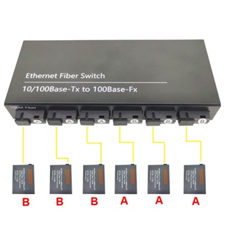 6F2E 10/100M Ethernet Switch 6 Fiber Port 25KM 2 UTP RJ45 Fast Erhetnet Fiber Optical Switch