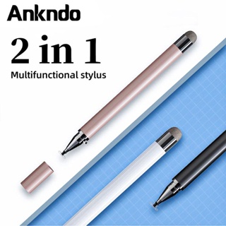 Ankndo 2 in 1 ปากกาสไตลัส สากล สําหรับแท็บเล็ต โทรศัพท์มือถือ Android อุปกรณ์เสริม วาดภาพ แท็บเล็ต ปากกาสัมผัสหน้าจอ Capacitive