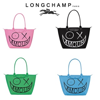 longchamp แท้ 2022 ใหม่ x André tote bag ไนลอน กันน้ำ พับเก็บได้ กระเป๋าช้อปปิ้ง กระเป๋าเดินทาง กระเป๋าเก็บของ