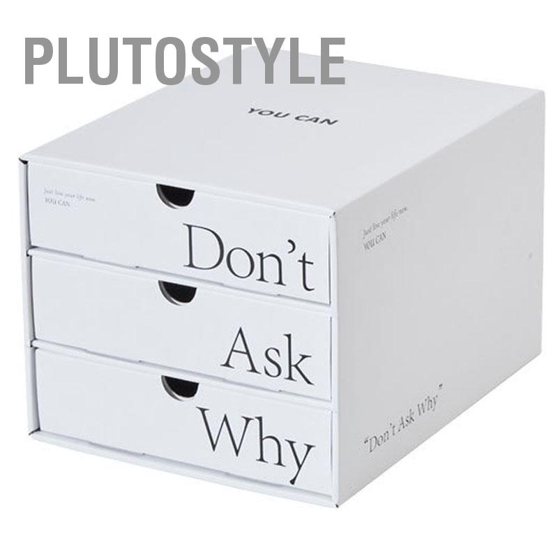 plutostyle-โต๊ะออแกไนเซอร์พร้อมลิ้นชักกระดาษลูกฟูก-3-ชั้นกล่องเก็บของเดสก์ท็อปสำหรับโฮมออฟฟิศสีขาว