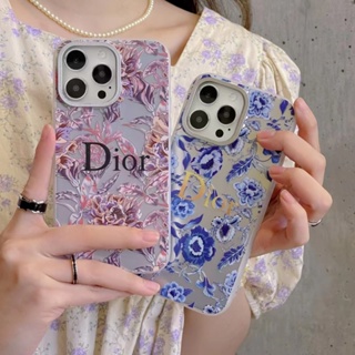 เคสโทรศัพท์มือถือหนัง ลายดอกไม้ดิออร์ หรูหรา สําหรับ iPhone 14 Pro Max 13 12 Pro Max 11 Pro Max 14P