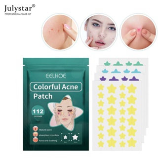 JULYSTAR Eelhoe 112 ชิ้น Star Acne Patch แผ่นแปะสิวกันน้ำ Blemish Spot Treatment Tea Tree Extract Invisible Ibreathable Pimple Stickers For Women Beauty Facial Skin Care