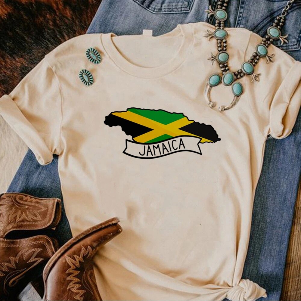 เสื้อยืด-พิมพ์ลายกราฟฟิค-jamaica-สไตล์สตรีท-สําหรับผู้หญิง