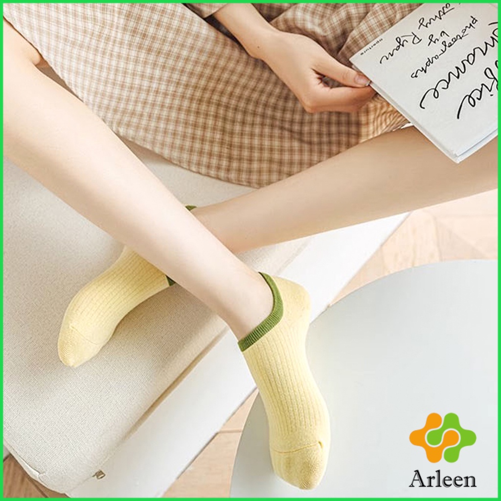 arleen-ถุงเท้าผู้หญิง-สีลูกกวาด-ถุงเท้าข้อสั้น-ผ้านุ่มใส่สบาย-womens-socks