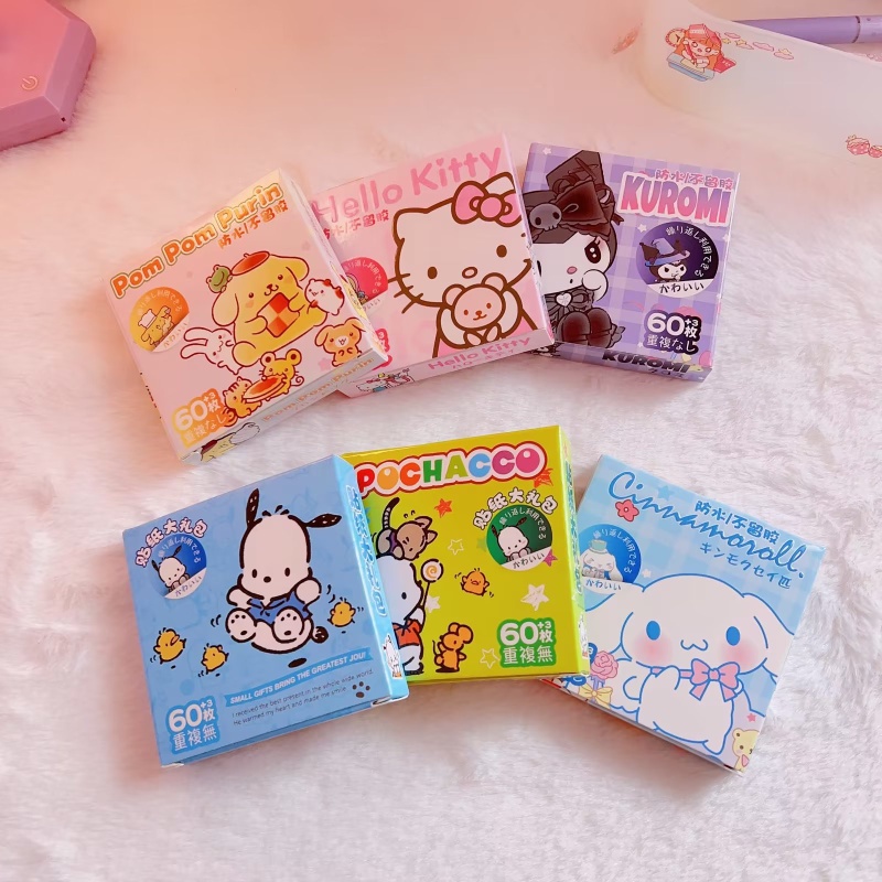 สติกเกอร์-กันน้ํา-ลาย-cinnamoroll-hellokitty-sanrio-kuromi-mymelody-สําหรับตกแต่งเต็นท์-60-ชิ้น