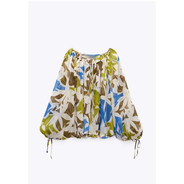zara-เสื้อเบลาส์-23-ฤดูร้อน-สไตล์ใหม่-หลวม-คอ-ข้อมือ-พร้อมลูกไม้ขึ้น-ปรับได้-แขนยาว-คอกลม-พิมพ์ลาย-เสื้อเชิ้ต3666098