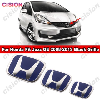 สติกเกอร์อะคริลิค ลายโลโก้ 3D สีฟ้า สําหรับติดตกแต่งพวงมาลัยรถยนต์ Honda Fit Jazz GE 2008-2013 1 ชิ้น