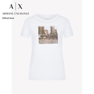 AX Armani Exchange เสื้อยืดผู้หญิง รุ่น AX 6LYT47 YJ6QZ1000 -  สีขาว