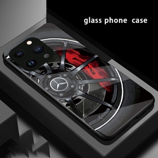 【พร้อมส่ง】เคสโทรศัพท์มือถือแบบแก้ว ลาย Mercedes Benz สําหรับ Iphone 13 11 14 Pro Max 15 13 12 Mini Plus X XR XS