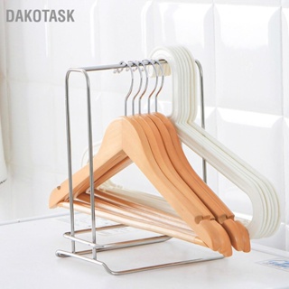 DAKOTASK ที่ใส่ไม้แขวนเสื้อสแตนเลส ไม้แขวนเสื้อ ชั้นเก็บของ ไม้แขวนแข็งแรง Stacker สำหรับระเบียงห้องนอน