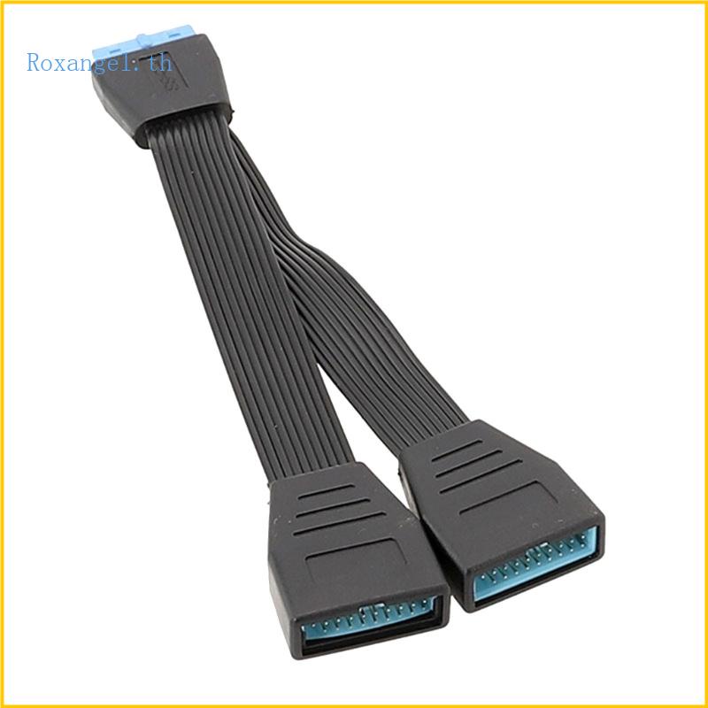 Rox สายเคเบิลเมนบอร์ดแยก USB 3 0 19-Pin Header 1 เป็น 2 15 ซม. | Shopee ...