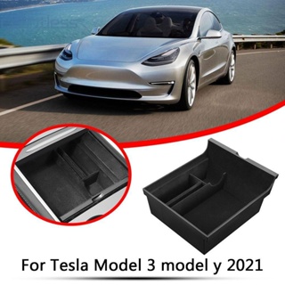 กล่องเก็บของที่เท้าแขนคอนโซล สําหรับ Tesla Model 3 Y 2021 ☘ [countless.th]