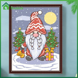 【Doub X ✮】ภาพวาดปักเพชร ทรงกลม ลายโนมคริสต์มาส 5D DIY สําหรับตกแต่งบ้าน ☘️ ✮