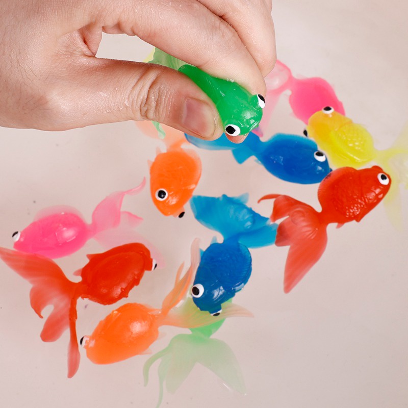 ของเล่นยางนิ่ม-รูปปลาทองน่ารัก-ขนาดเล็ก-ของขวัญอาบน้ํา-สําหรับเด็กวัยหัดเดิน-7-ชิ้น-ต่อชุด