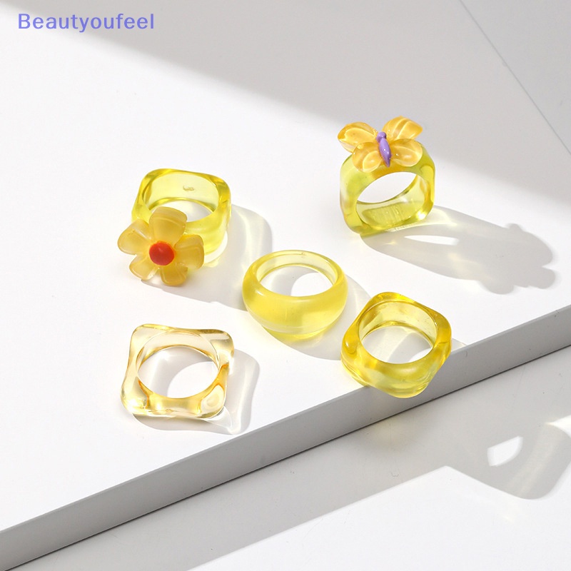 beautyoufeel-แหวนเรซิ่นน่ารัก-สีแคนดี้-สไตล์เกาหลี-เครื่องประดับแฟชั่น-สําหรับผู้หญิง