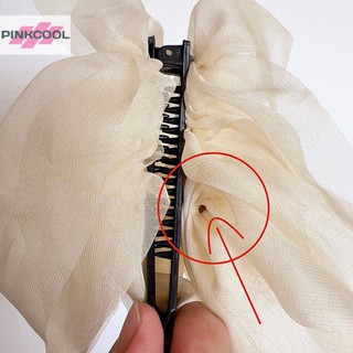 Pinkcool 2023 ใหม่ กิ๊บติดผมหางม้า ผ้าชีฟอง ทรงกล้วย สไตล์วินเทจ สําหรับผู้หญิง