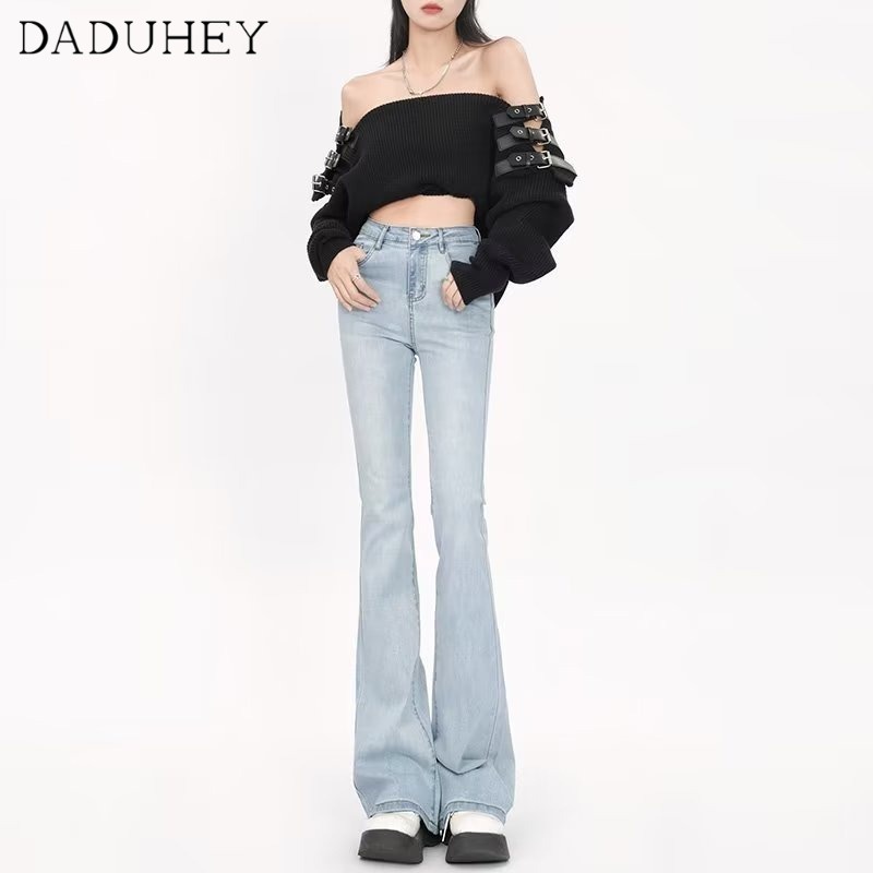 daduhey-women-new-korean-style-ins-retro-high-waist-slim-flare-casual-mopping-bootcut-pants