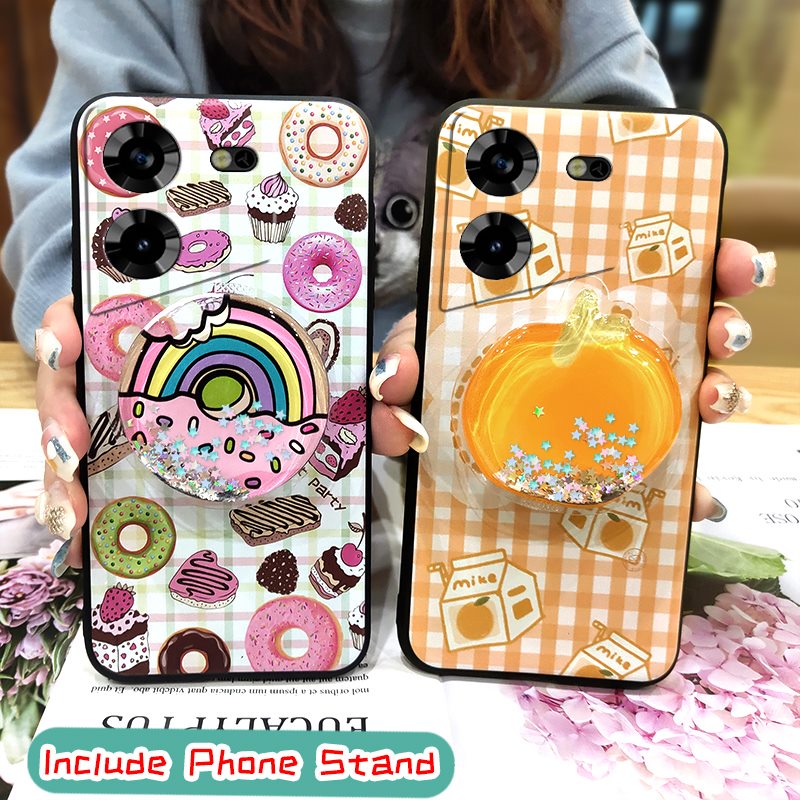 durable-cute-phone-case-for-tecno-pova5-4g-back-cover-tpu-glisten-anti-knock-kickstand-protective-silicone-fashion-design