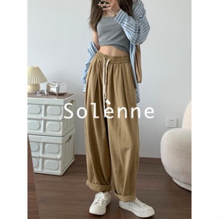 Solenne  กางเกงขายาว คาร์โก้ กางเกง ย้อนยุค 2023 NEW fashion สวย ทันสมัย สบาย A93L0H3 36Z230909