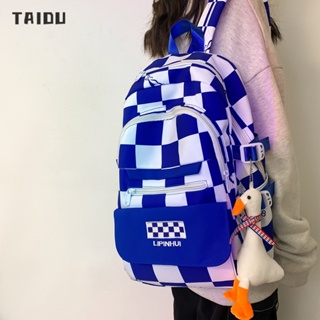 TAIDU กระเป๋าเป้ผู้หญิงสไตล์เกาหลี ins กระเป๋านักเรียนเครื่องมือช่างลายญี่ปุ่น การเดินทางไปโรงเรียนเพื่อการพักผ่อน ความจุสูง