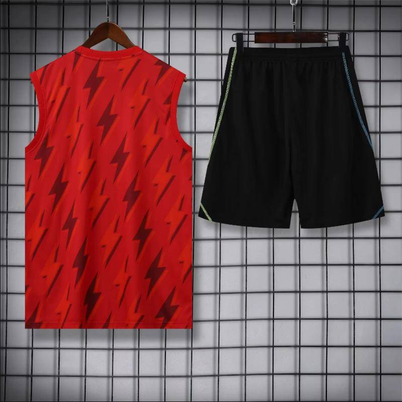 2023-24-ใหม่-เสื้อเชิ้ตสีแดง-กางเกงกีฬา-เสื้อฟุตบอล
