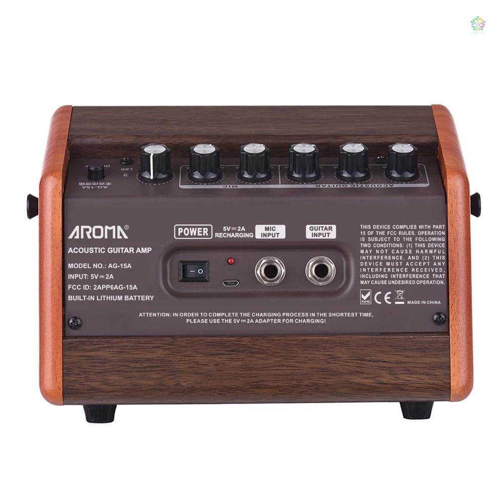 audioworld-aroma-ag-15a-15w-เครื่องขยายเสียงกีตาร์อะคูสติก-แบบพกพา-แอมป์-bt-ลําโพงในตัว-ชาร์จแบตเตอรี่-พร้อมไมโครโฟนอินเตอร์เฟซ