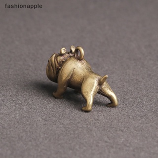 [fashionapple] พวงกุญแจ จี้โลหะทองเหลืองบริสุทธิ์ รูปการ์ตูนสุนัขบูลด็อกน่ารัก สไตล์วินเทจ สําหรับแขวนตกแต่ง 1 ชิ้น
