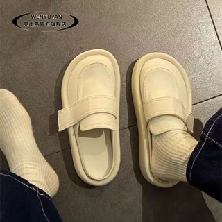 เป่าโถวครึ่งหนึ่ง💕 รองเท้าแตะขี้เกียจ หนังพียูนิ่ม✨size 35-40