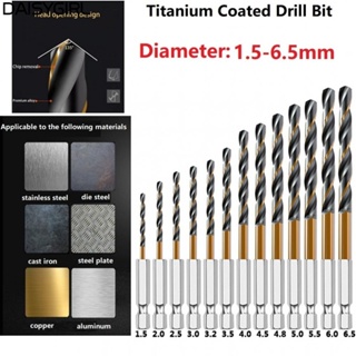 【DAISYG】HSS Drill Bit Titanium Coated Twist Drill 1.5-6.5mm For Aluminium/wood
