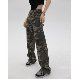 Solenne  กางเกงขายาว กางเกงยีสน์ผู้หญิง ทรงหลวม ๆ ตรง Retro Hip Hop Pants 2023 NEW Style  Unique รุ่นใหม่ Trendy ทันสมัย A97L862 36Z230909